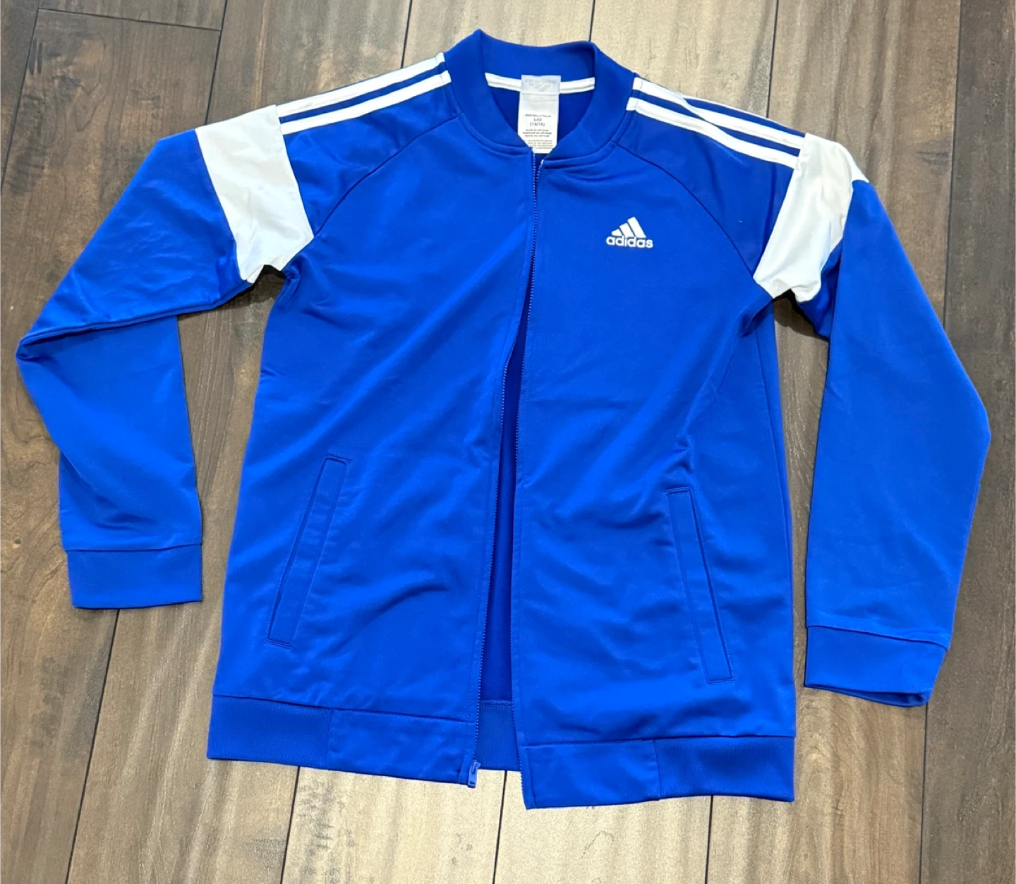 Adidas Track Jacket - Youth L (14/16) Blue/White - photo 3