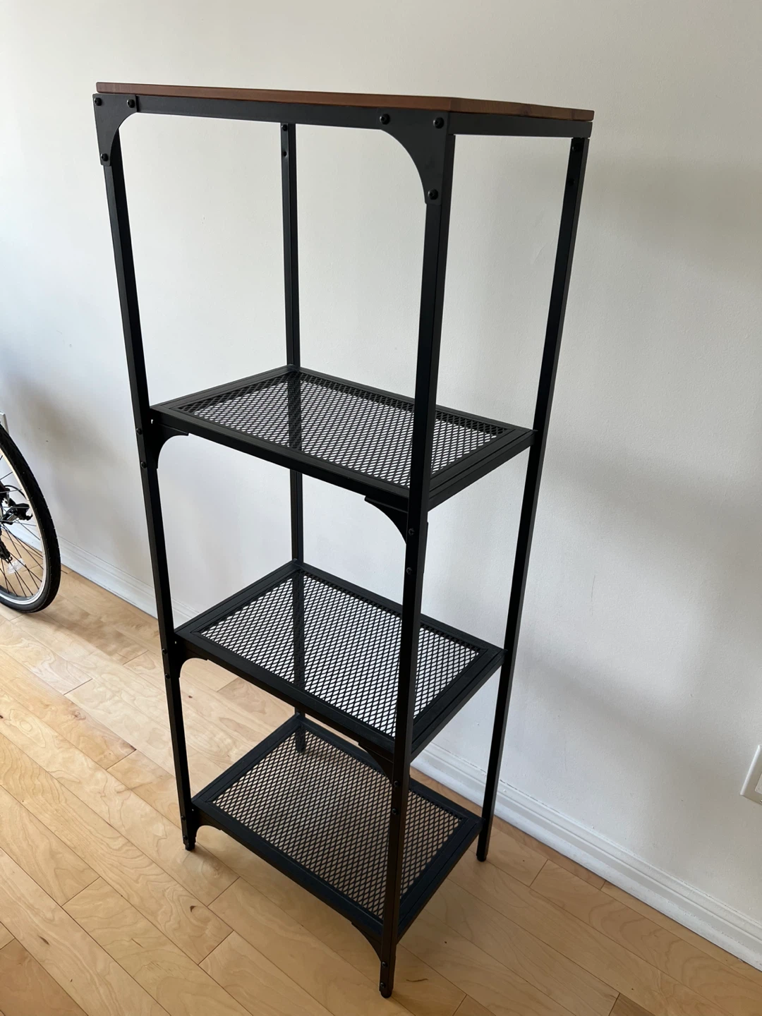 Black Metal & Wood 4-Shelf Unit - photo 3