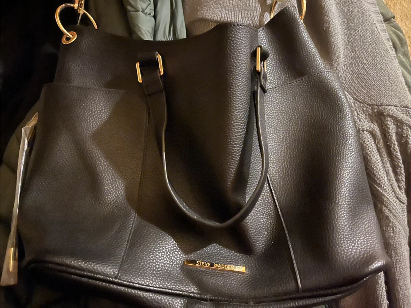 Steve Madden Black Tote Bag image indicator(2)