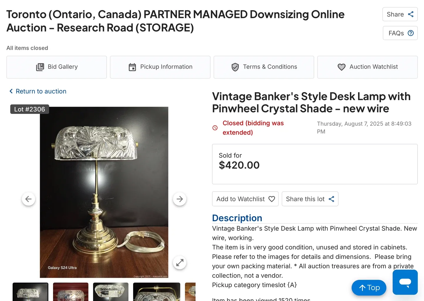 Vintage Banker's Style Desk Lamp with pinwheel Crystal Shade image indicator(8)