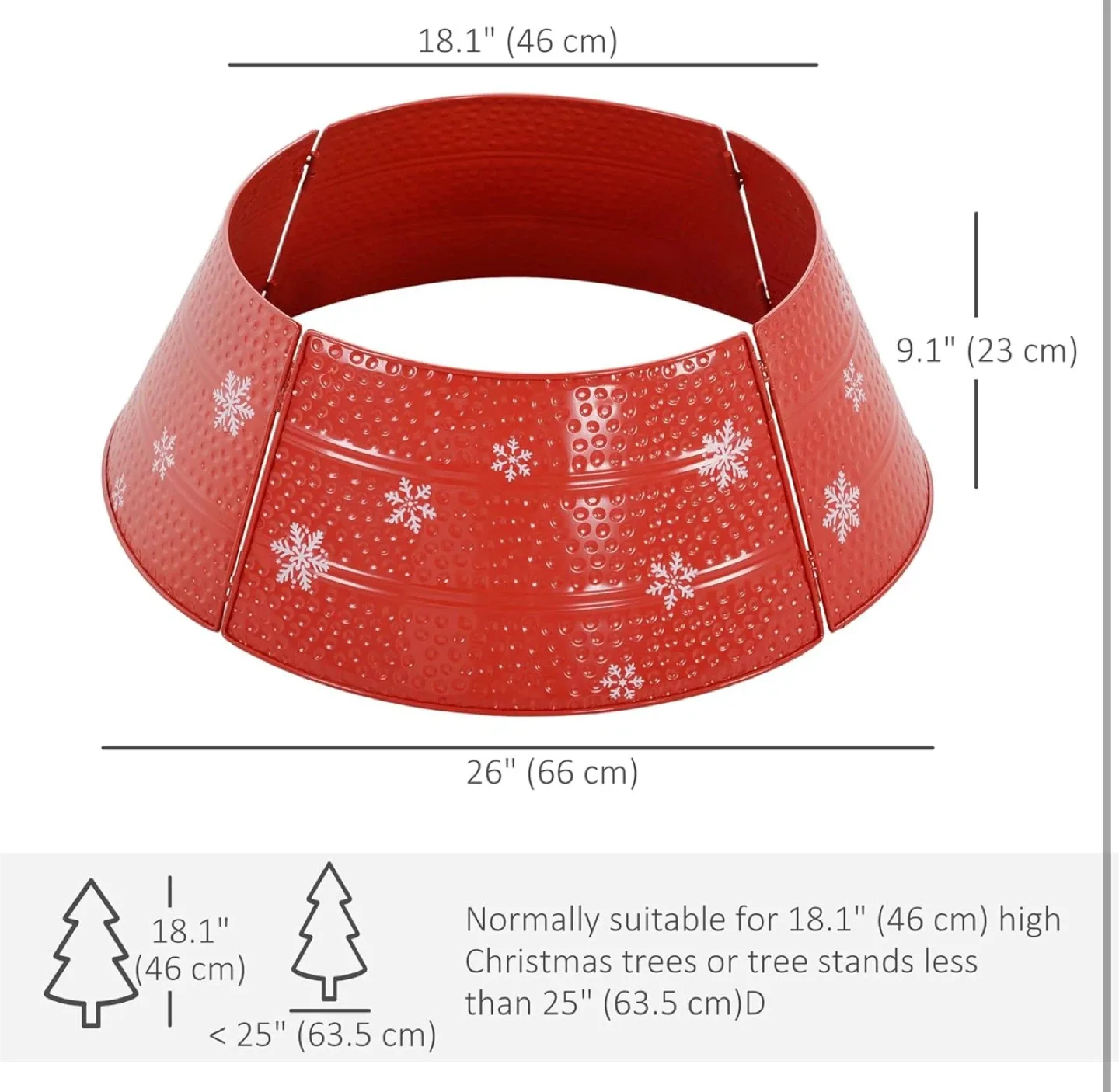 HOMCOM Christmas Tree Collar - Red image indicator(3)