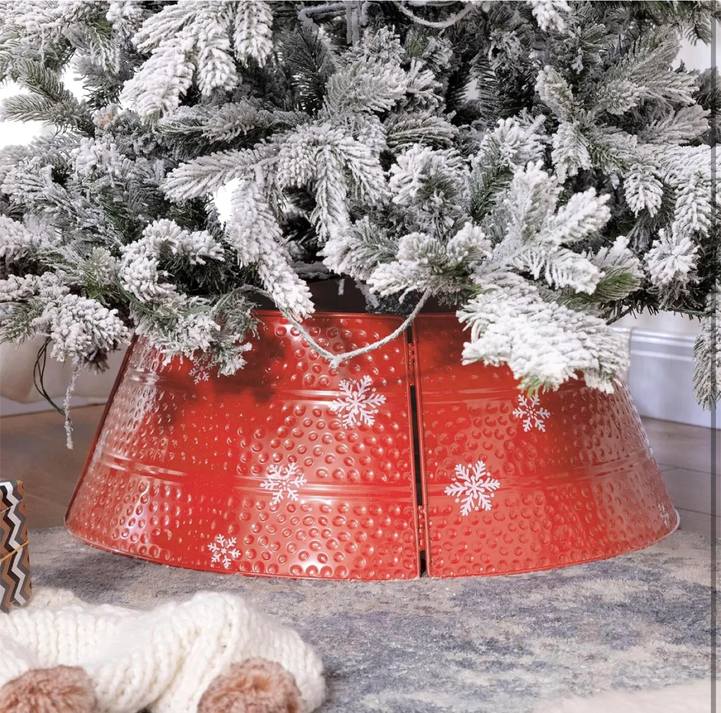 HOMCOM Christmas Tree Collar - Red image indicator(5)