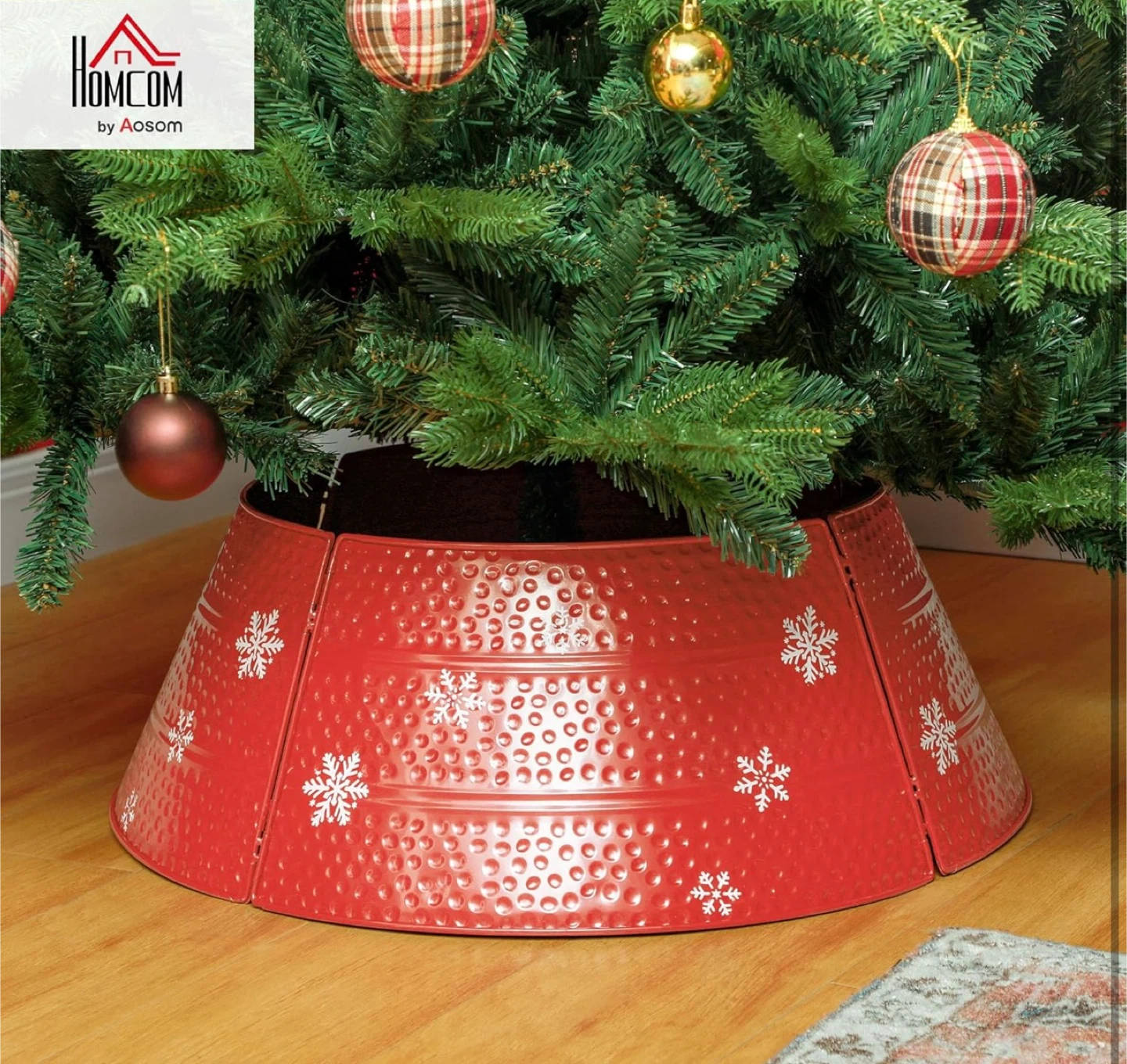 HOMCOM Christmas Tree Collar - Red