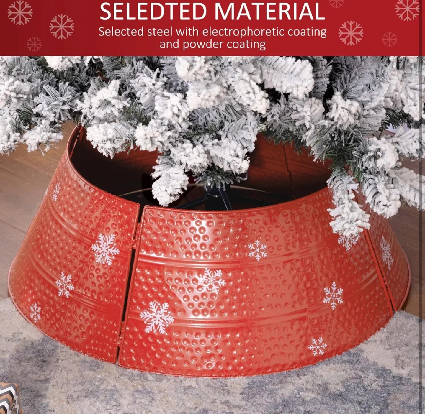 HOMCOM Christmas Tree Collar - Red image indicator(7)