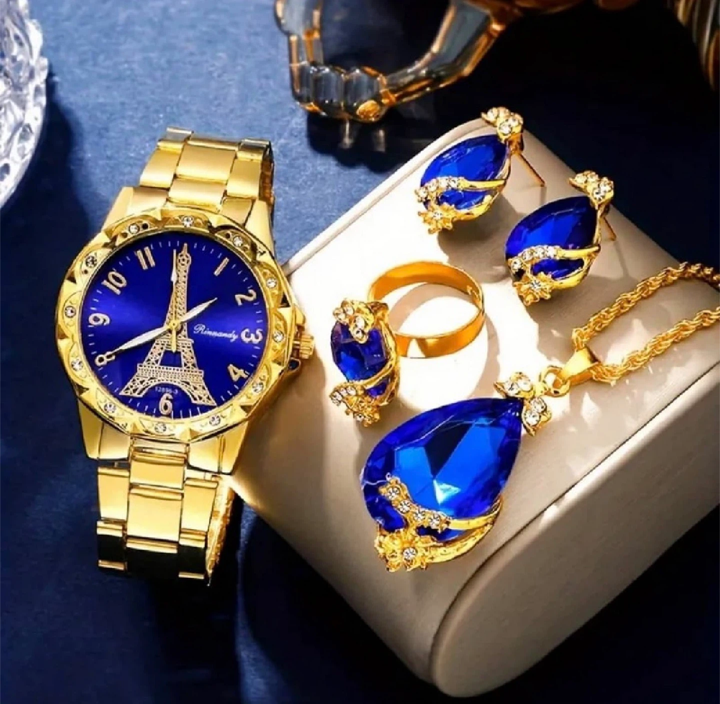 Alloy Fashion Eiffel Tower Quartz Watch Jewelry set