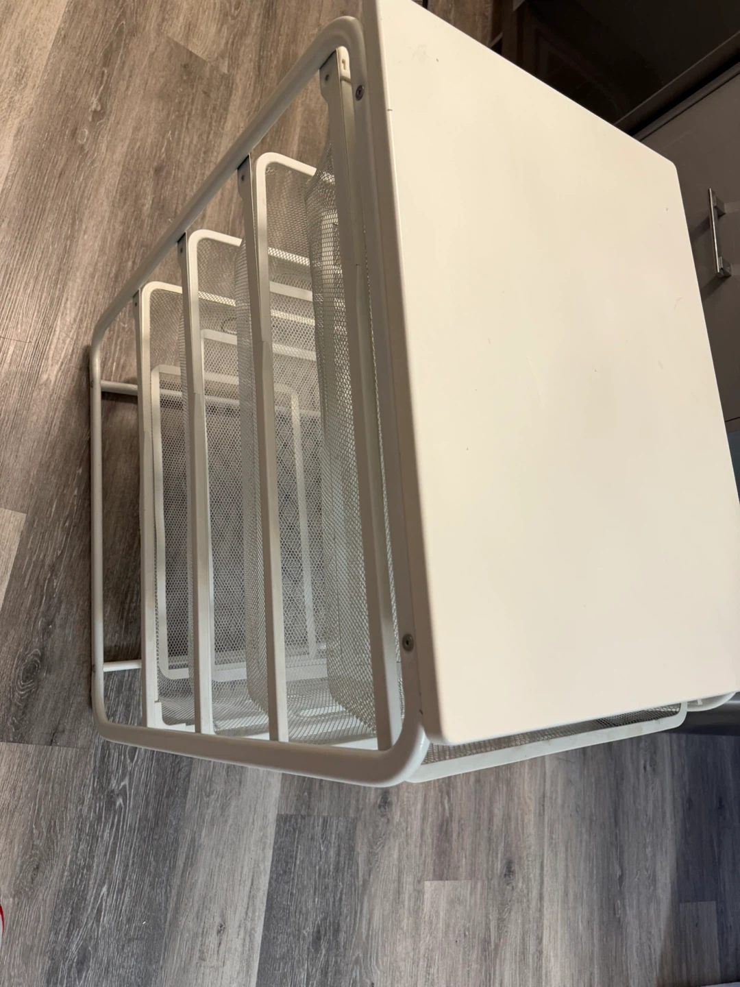 White Metal Rolling Cart with Drawers - photo 5