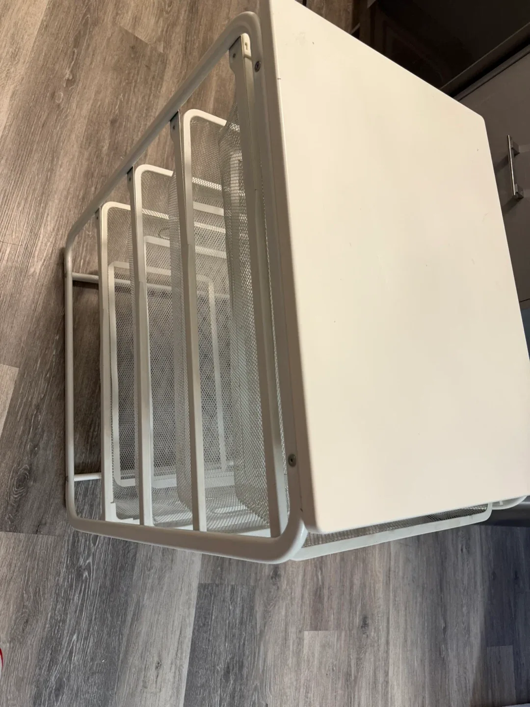 White Metal Rolling Cart with Drawers image indicator(5)