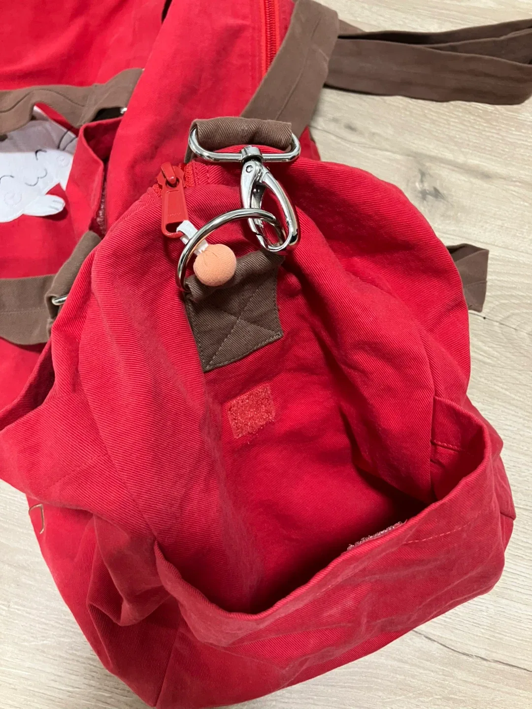 Expandable zipper Duffel Bag RED shoulder bag image indicator(6)