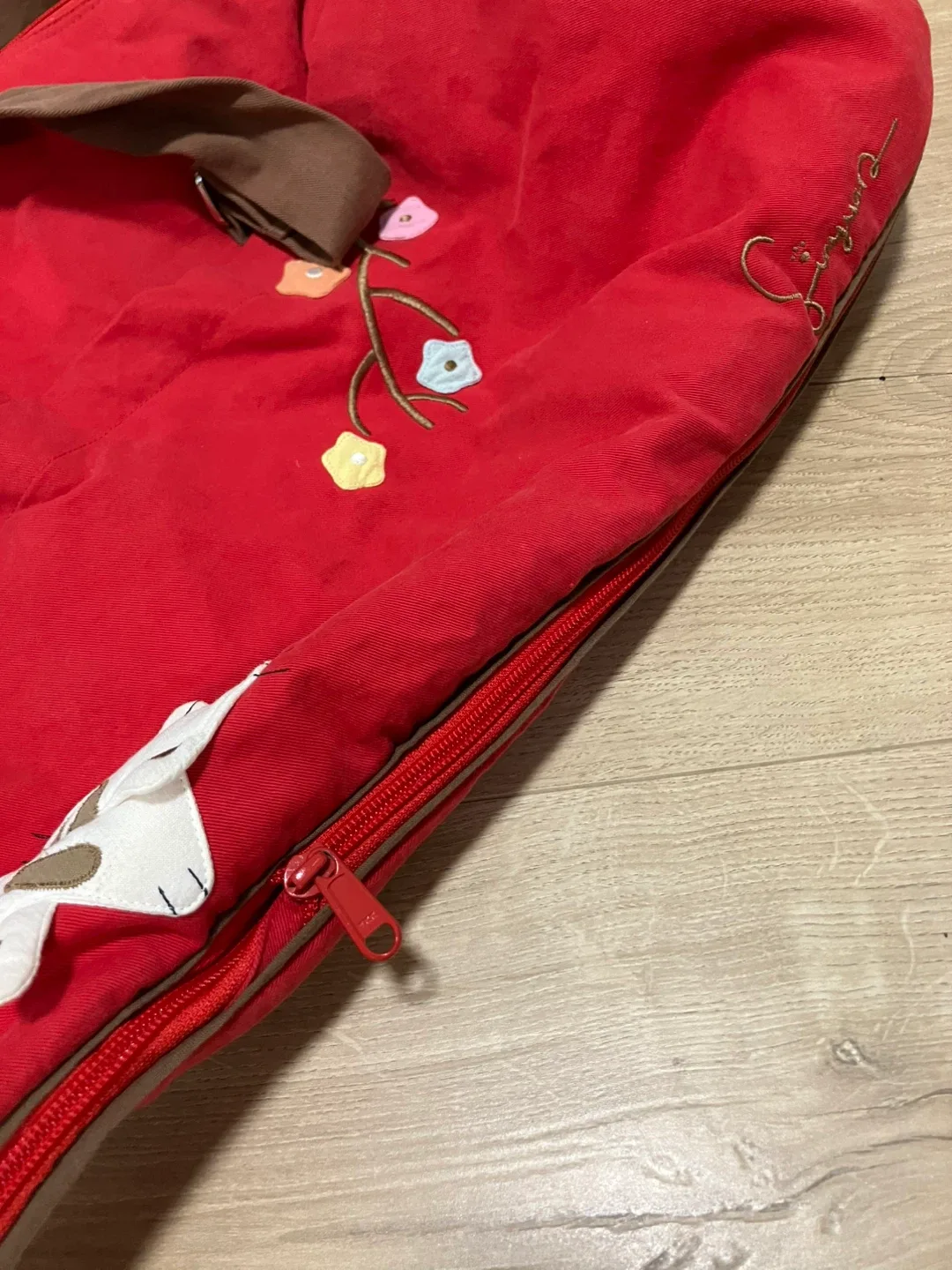 Expandable zipper Duffel Bag RED shoulder bag image indicator(3)