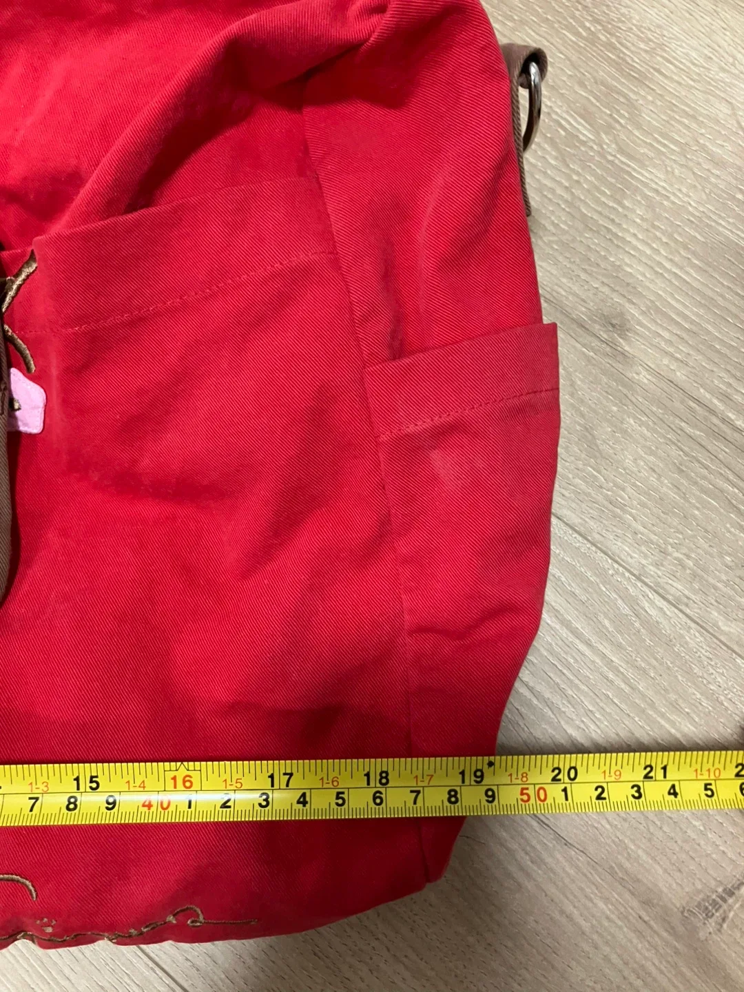 Expandable zipper Duffel Bag RED shoulder bag image indicator(9)