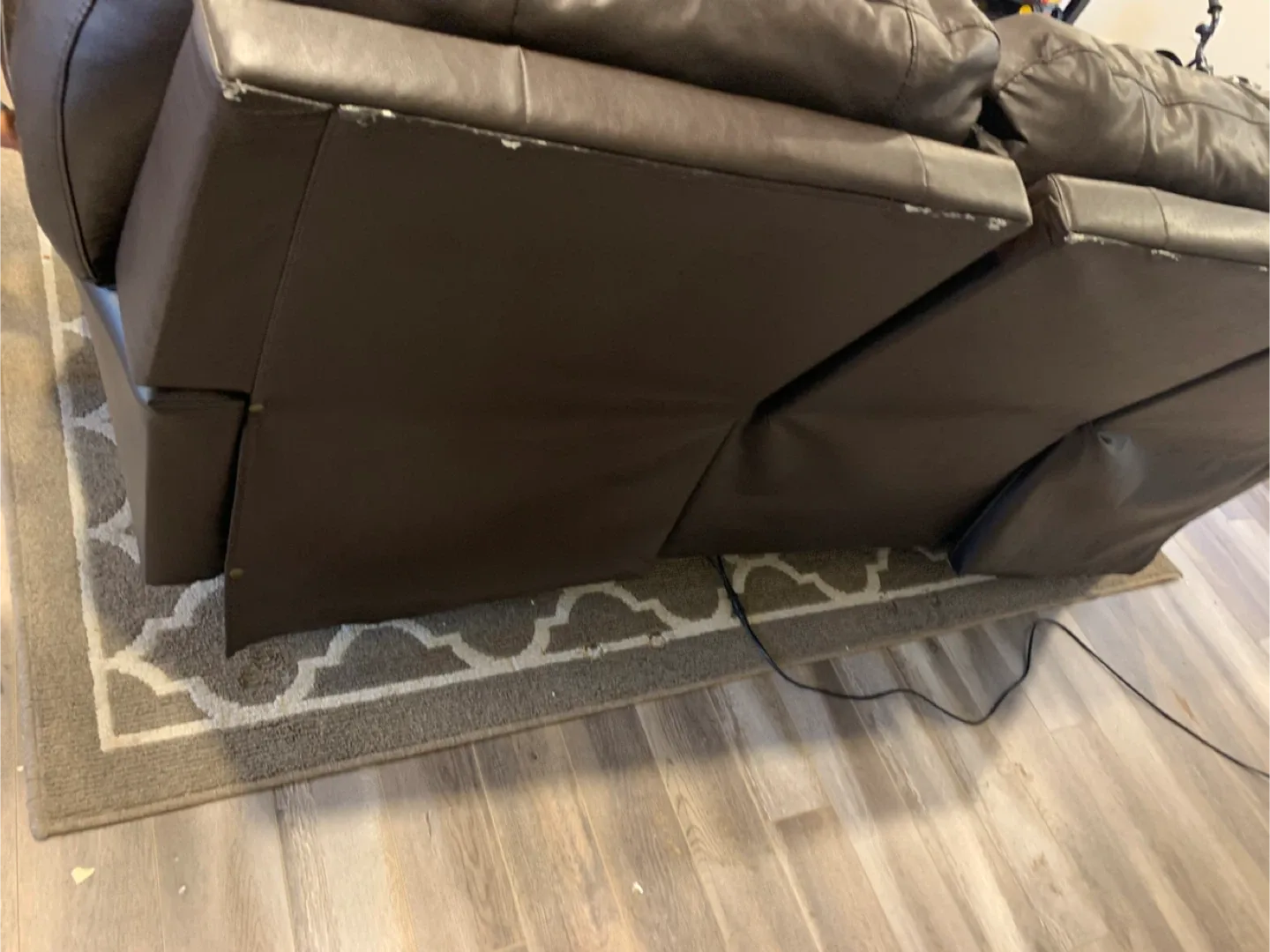 Brown Leather Reclining Sofa image indicator(6)