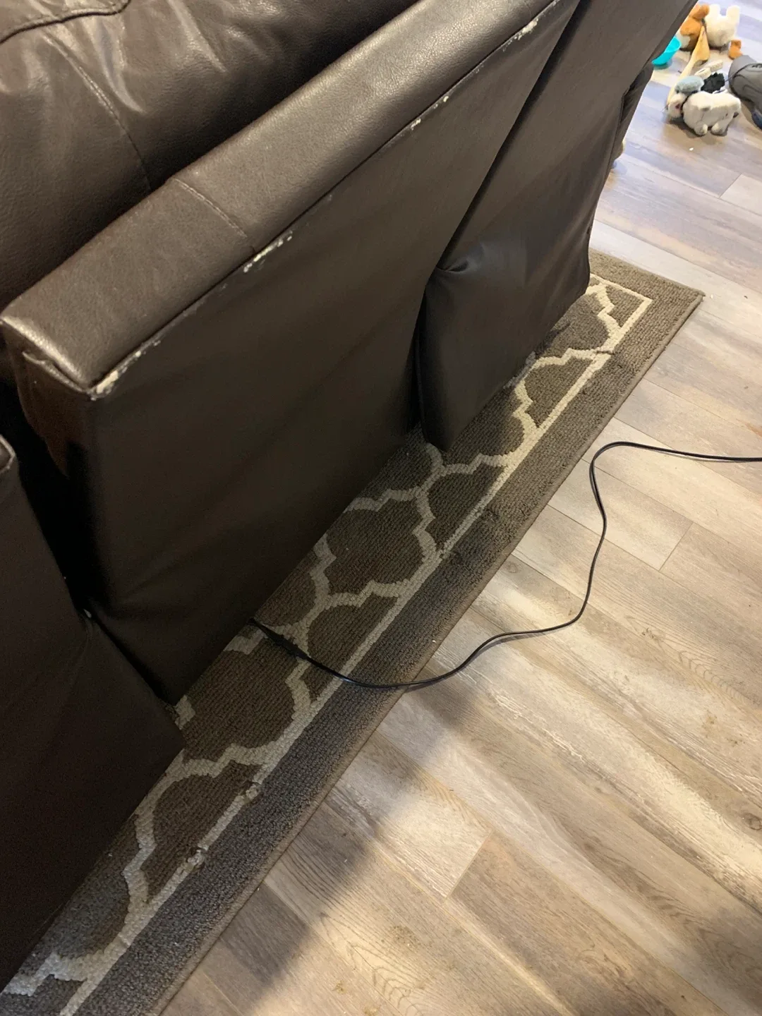 Brown Leather Reclining Sofa image indicator(2)