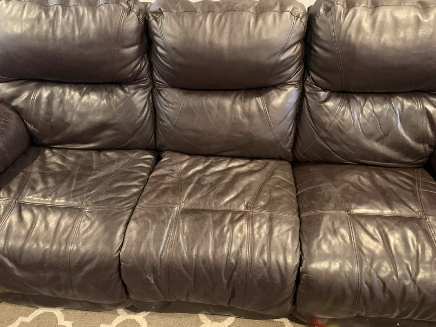 Brown Leather Reclining Sofa image indicator(5)