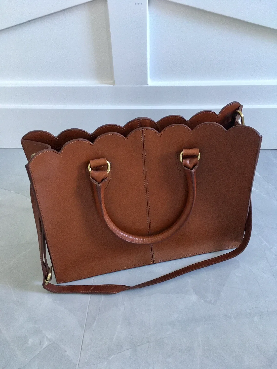 Brown bag shoulder bag hand bag vintage style image indicator(2)