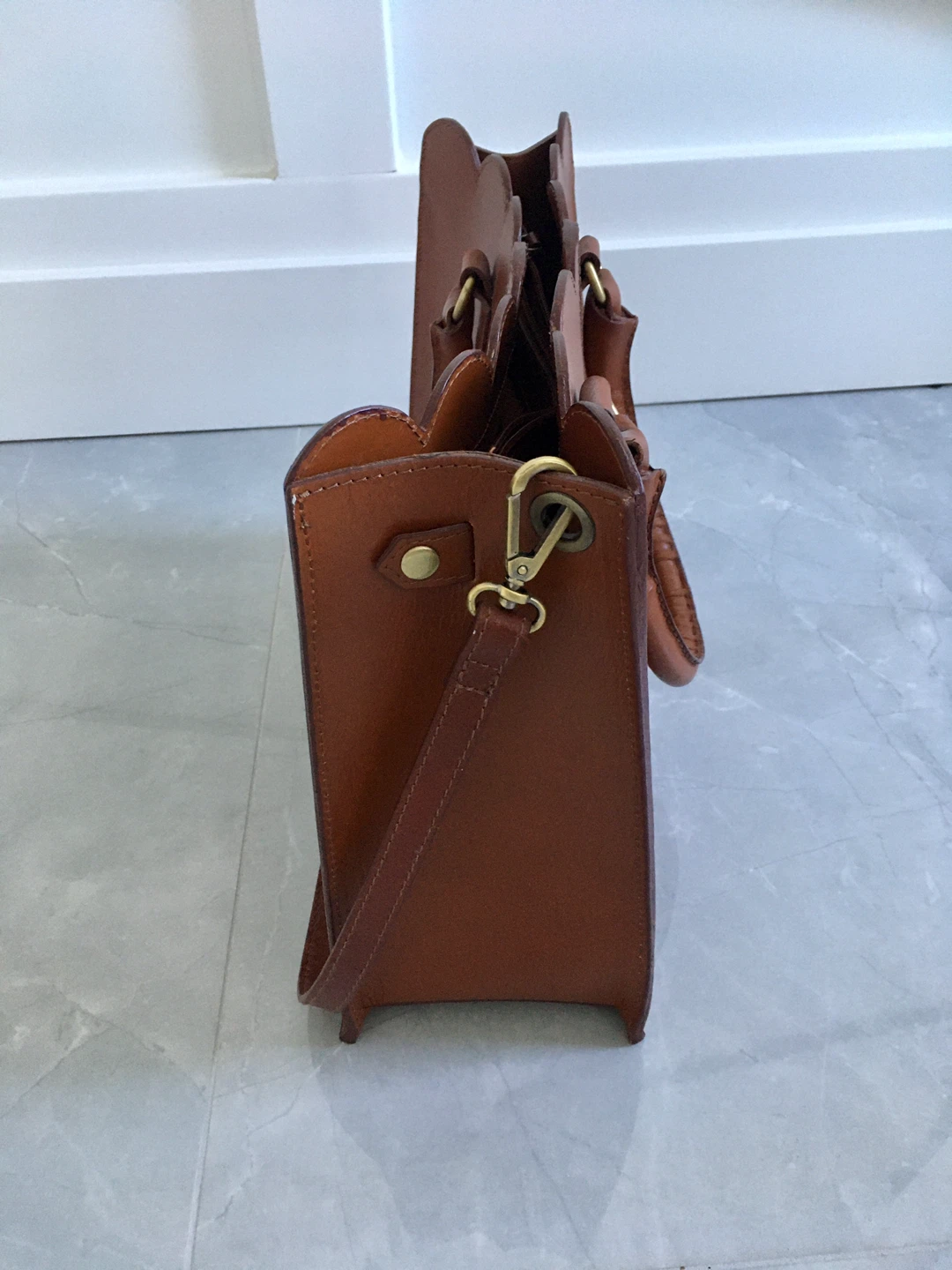 Brown bag laptop bag shoulder bag garage sale - photo 2