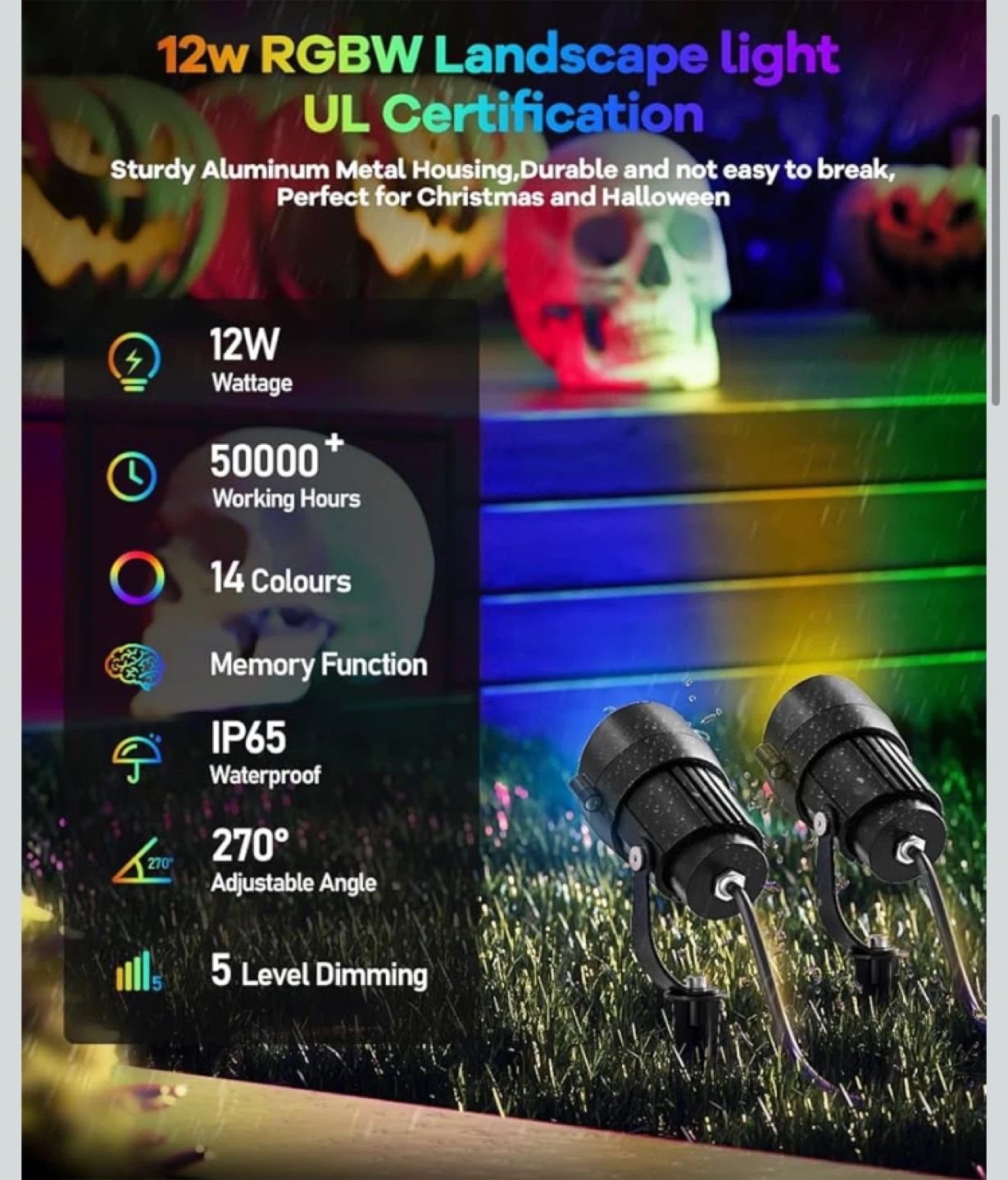 12W RGBW Landscape Light with Remote - photo 2