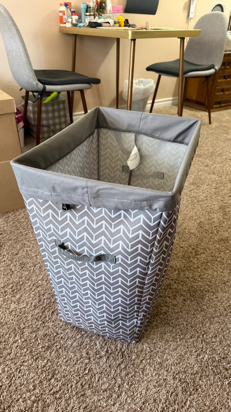Grey Laundry Hamper with detachable mesh bag