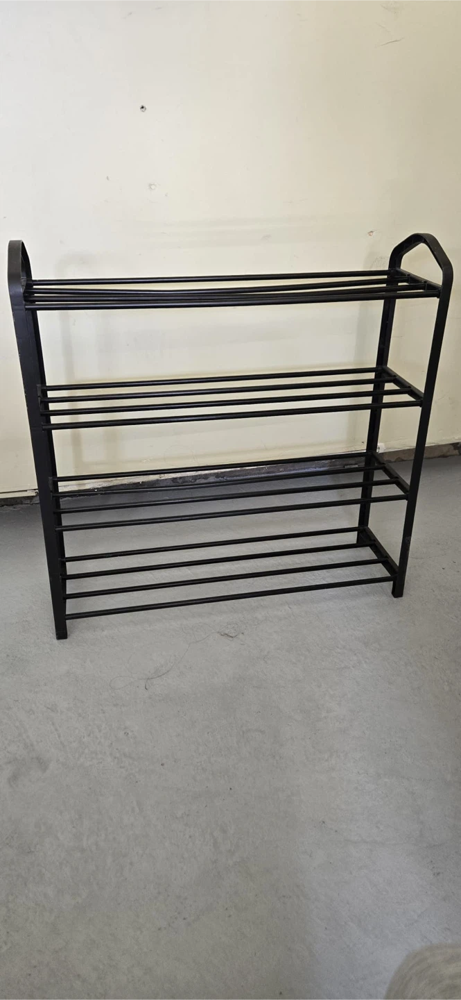 Black Metal 3-Tier Shoe Rack - photo 2