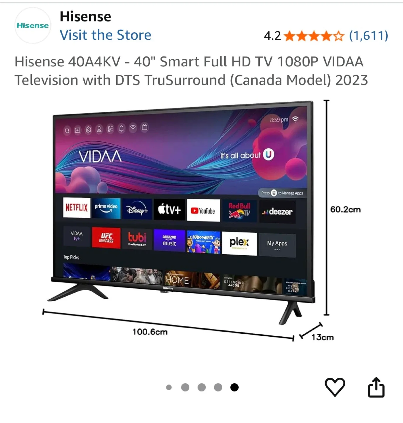 Hisense 40A4KV 40" Smart Full HD TV image indicator(2)