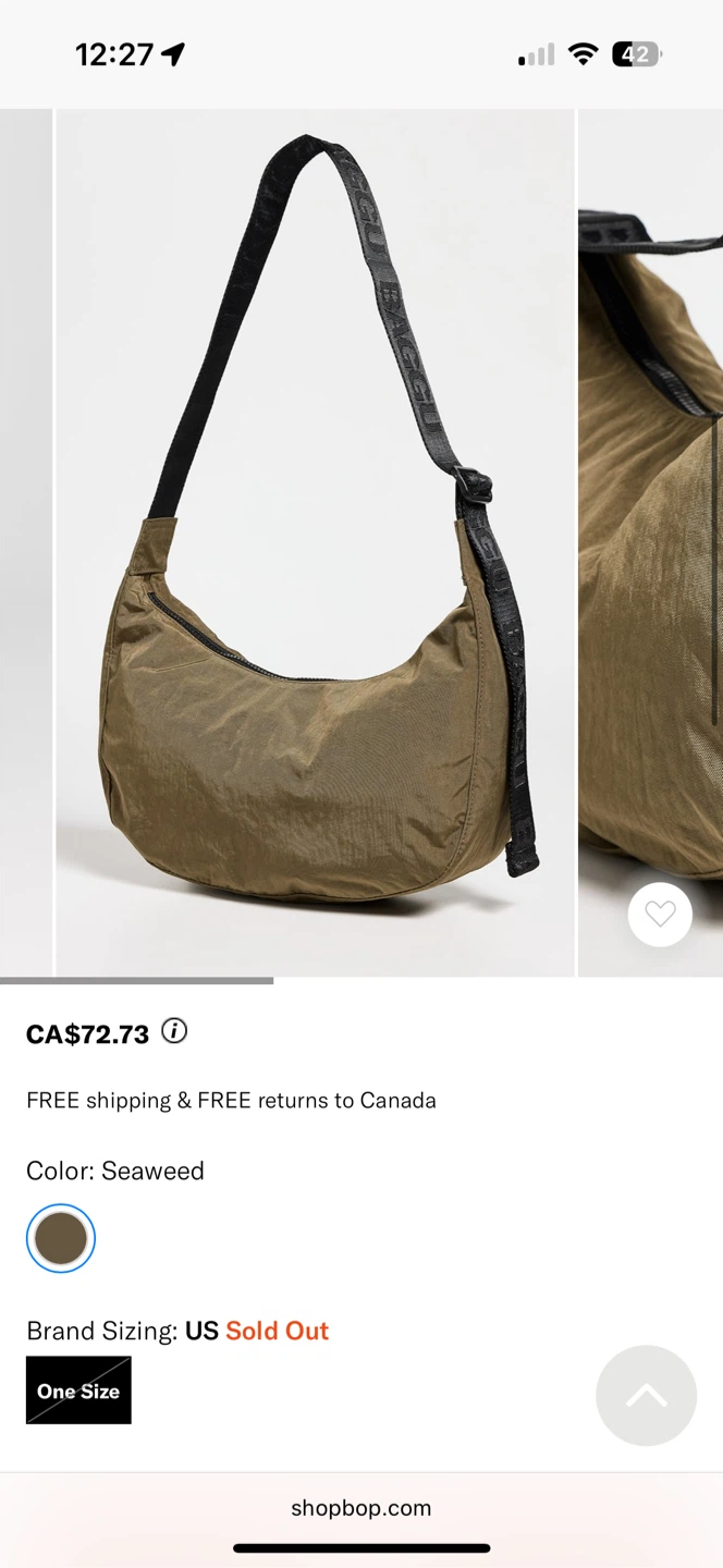 BAGGU Medium Crescent Bag - Seaweed - photo 5
