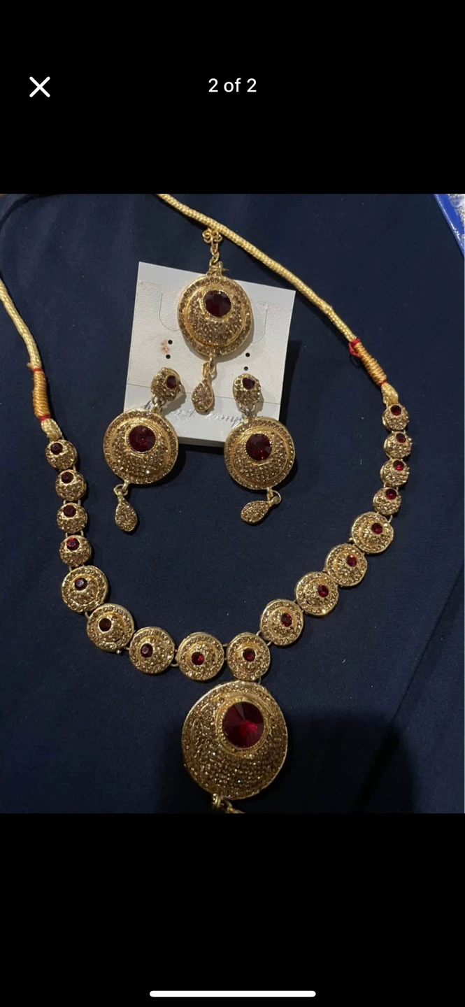 Gold-tone Necklace and Earrings Set