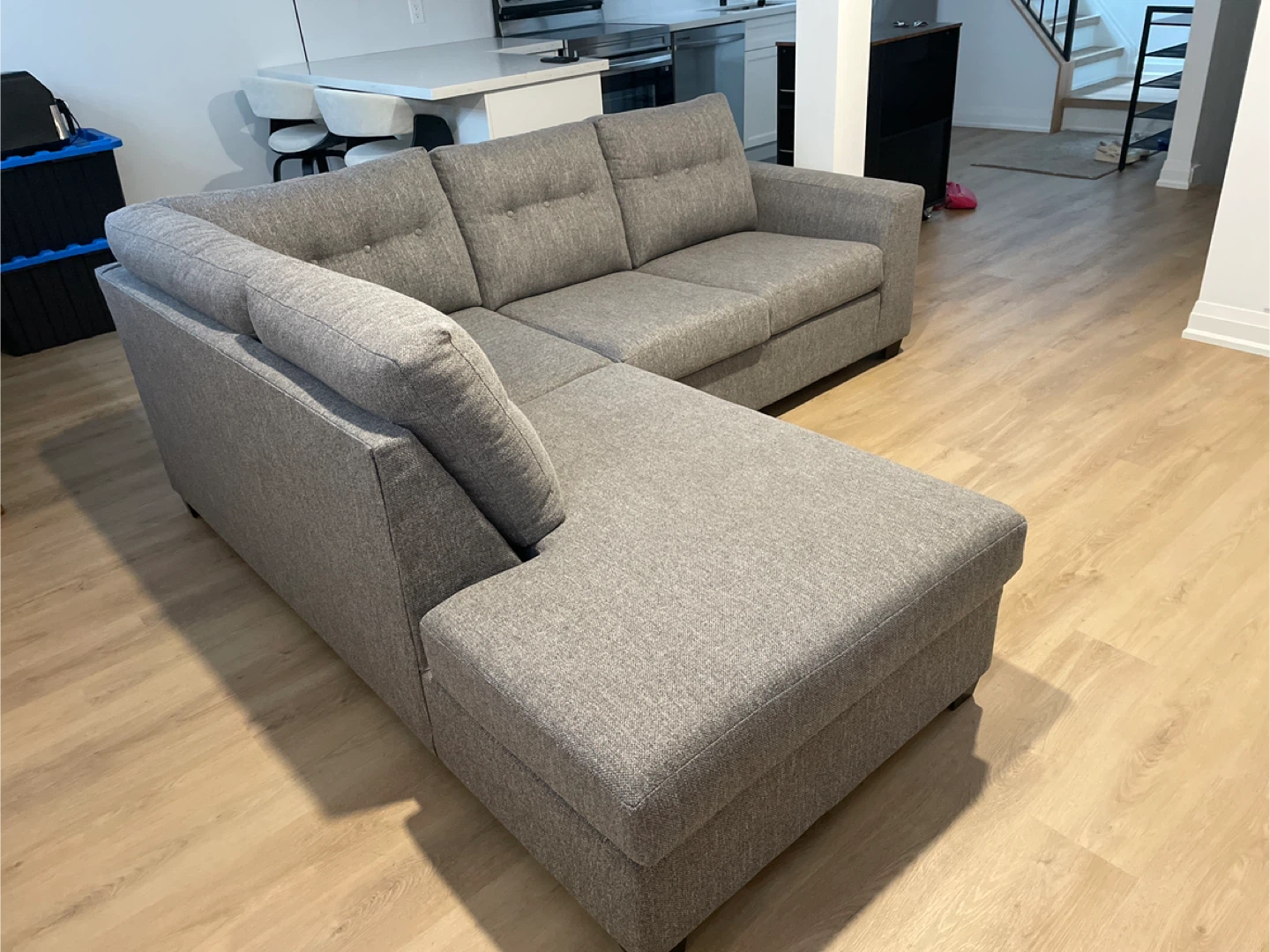 Grey Sectional Sofa with Chaise Lounge