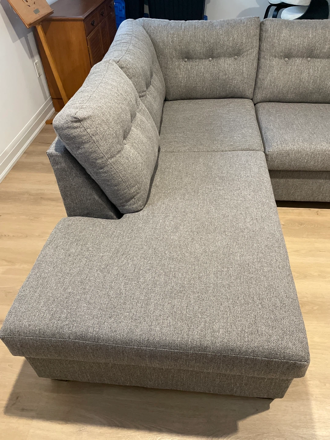 Grey Sectional Sofa with Chaise Lounge - photo 2