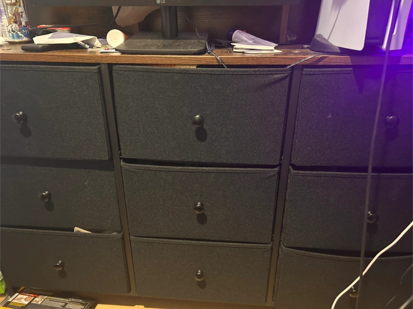 Black 9-Drawer Fabric Dresser - photo 2
