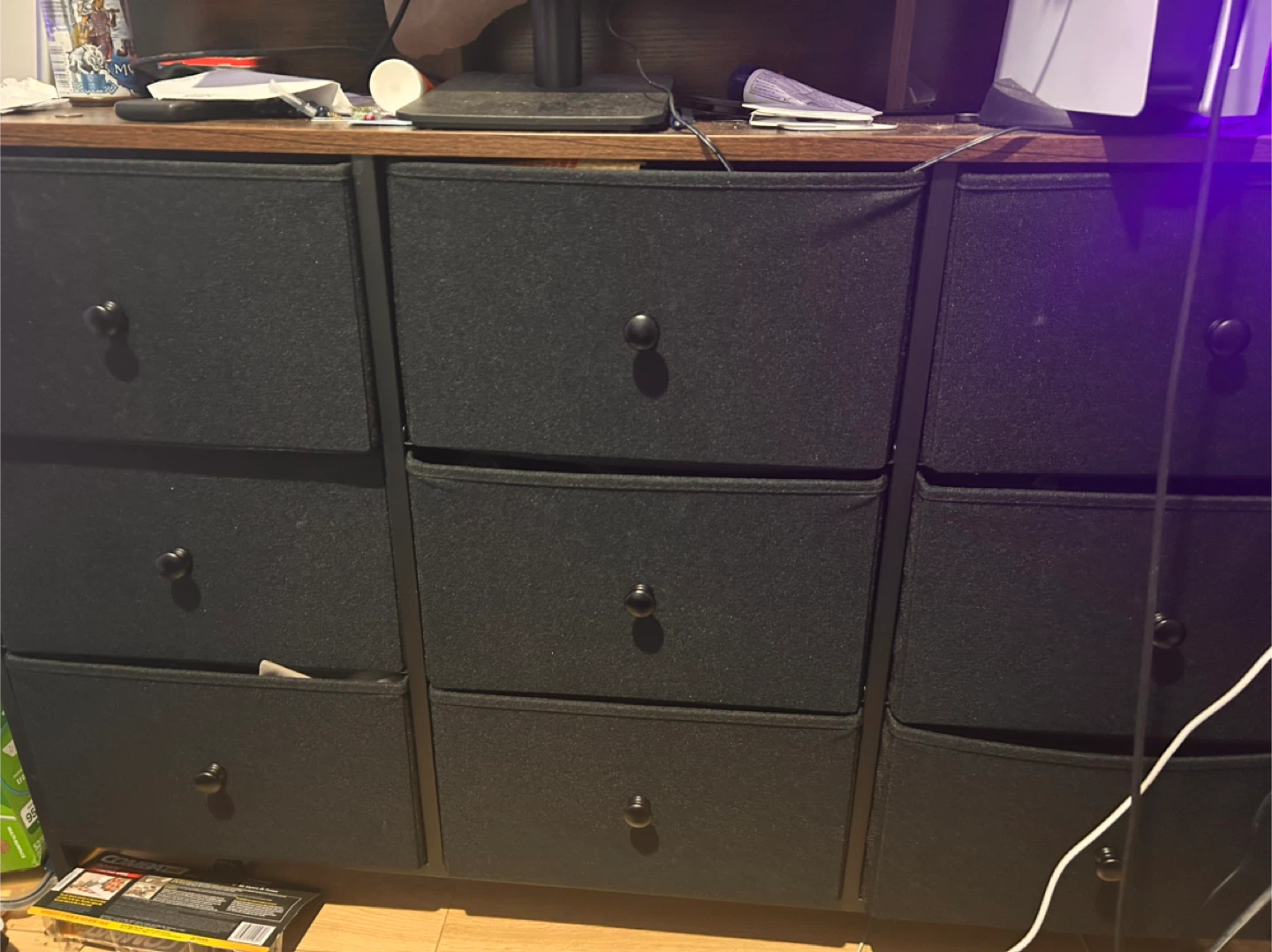 Black 9-Drawer Fabric Dresser - photo 3