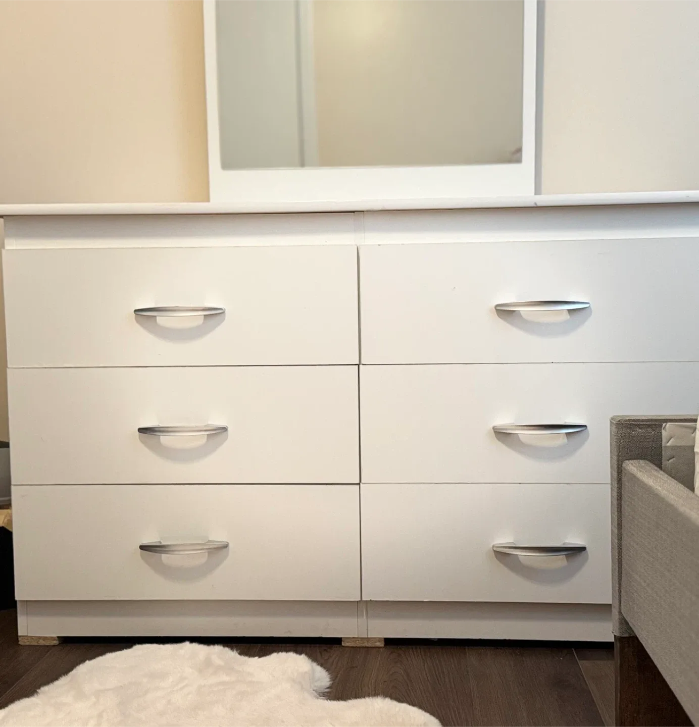 White Dresser with Mirror image indicator(2)