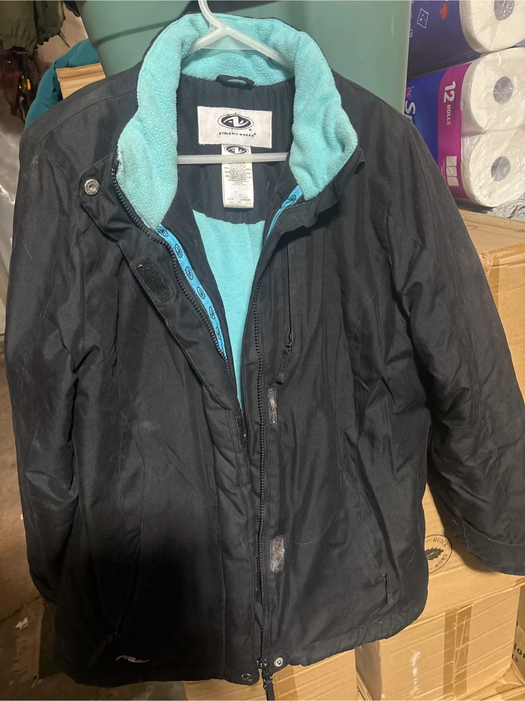 Athletic Works Black & Blue Winter Jacket thumbnail