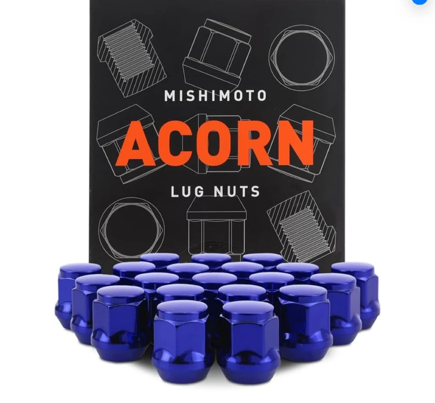 Mishimoto Acorn Lug Nuts - Blue thumbnail