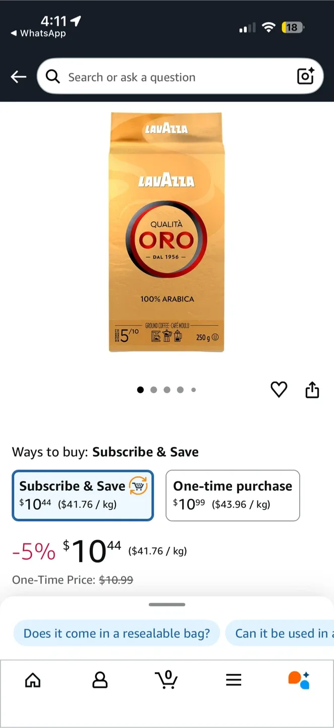 Lavazza Qualita Oro Ground Coffee - 250g image indicator(2)