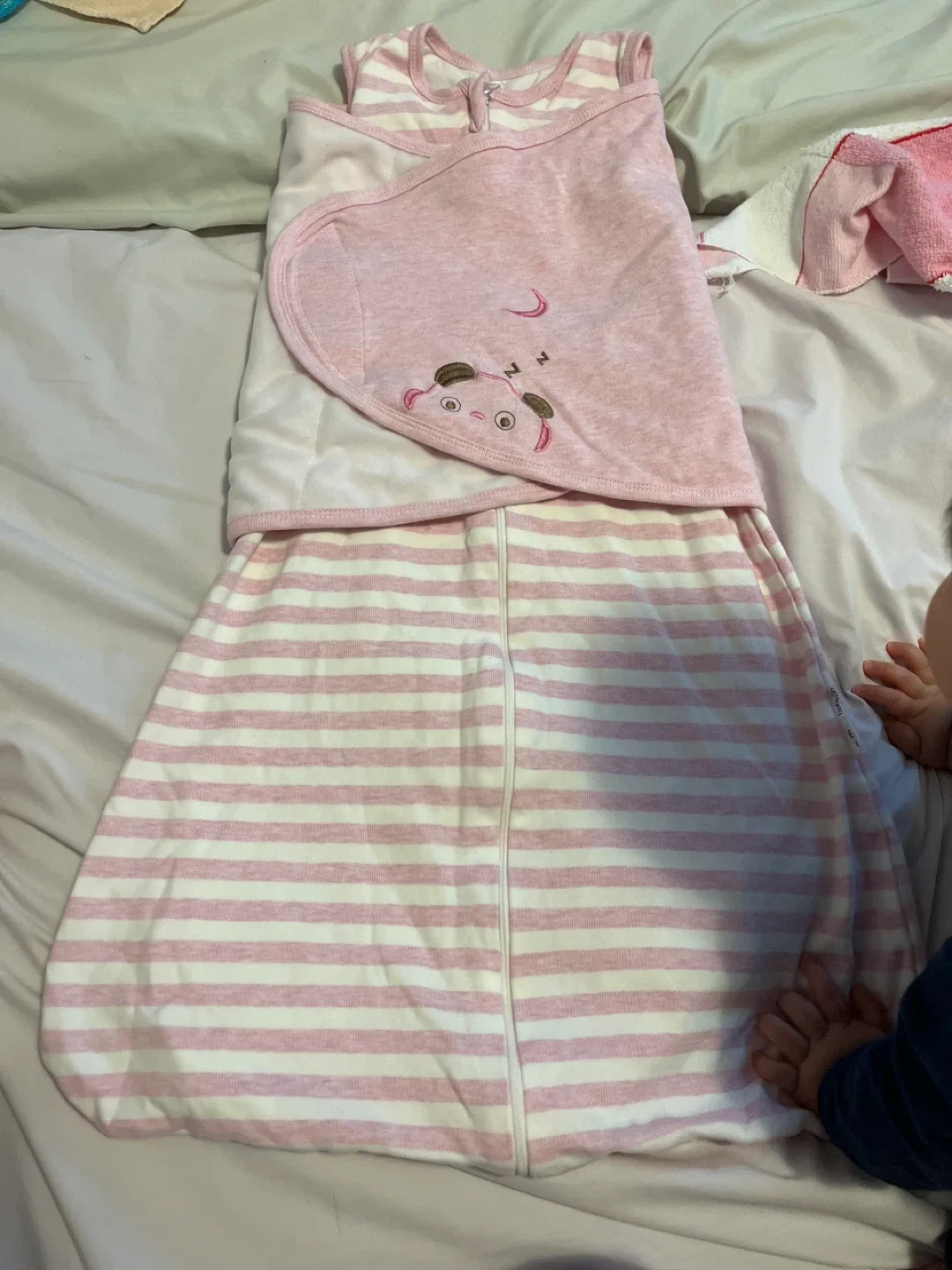 Pink Striped Baby Swaddle thumbnail