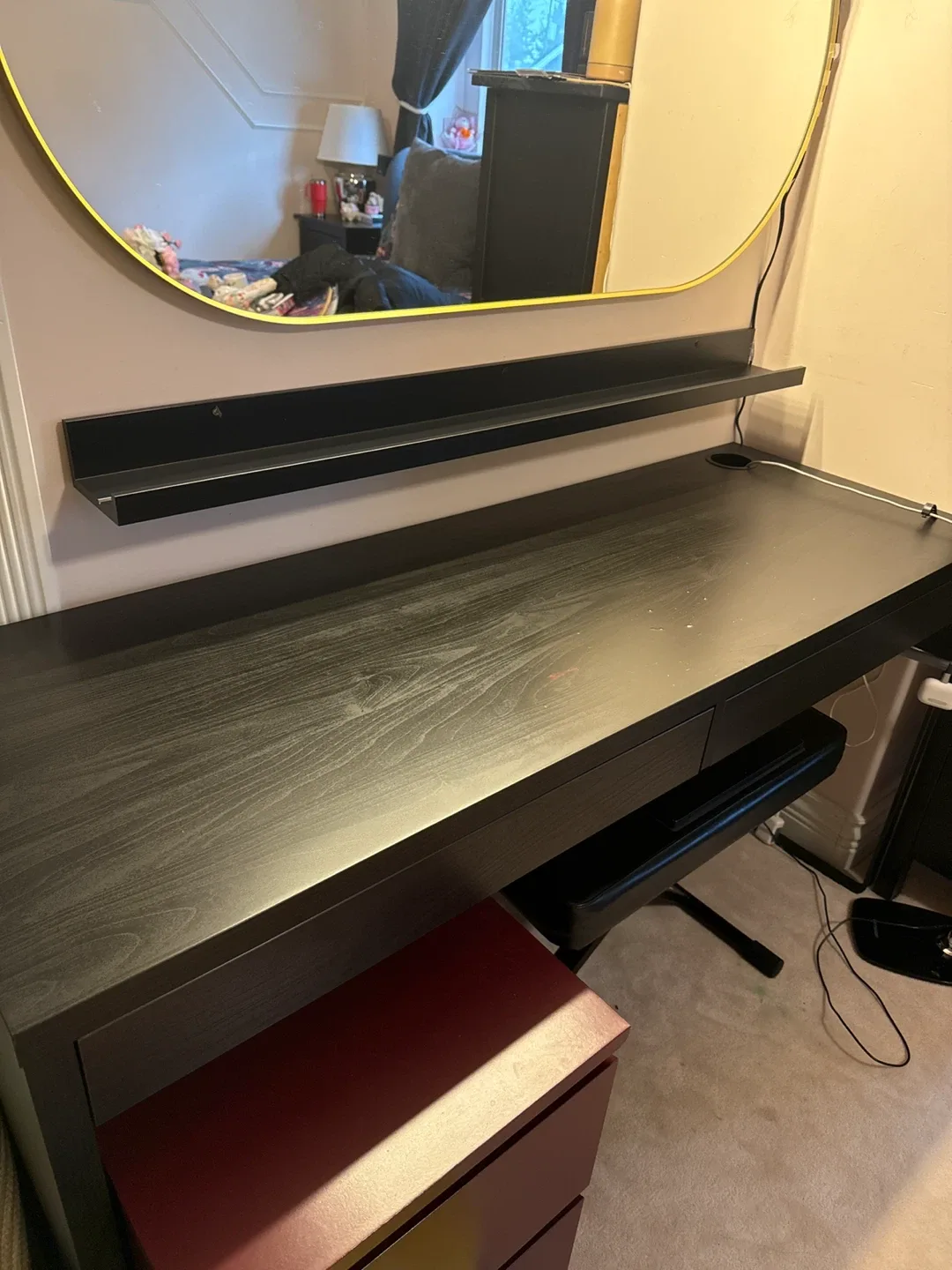 IKEA MICKE Desk, Black-Brown, 142x50 cm image indicator(3)