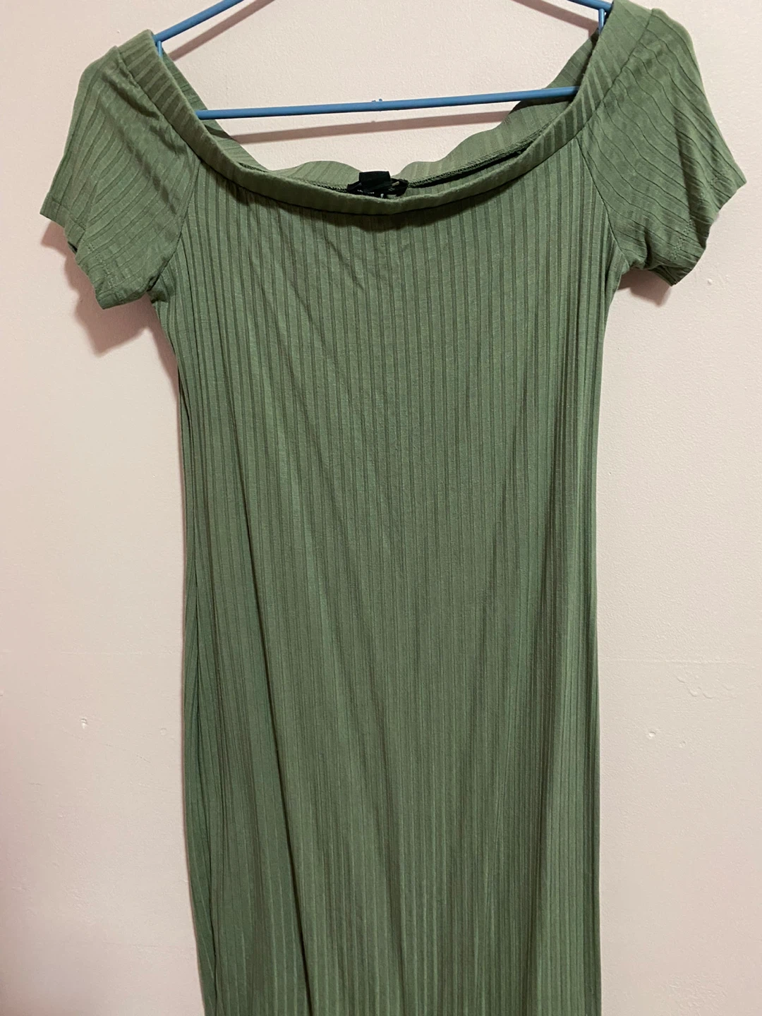 Olive Green Off-Shoulder Dress