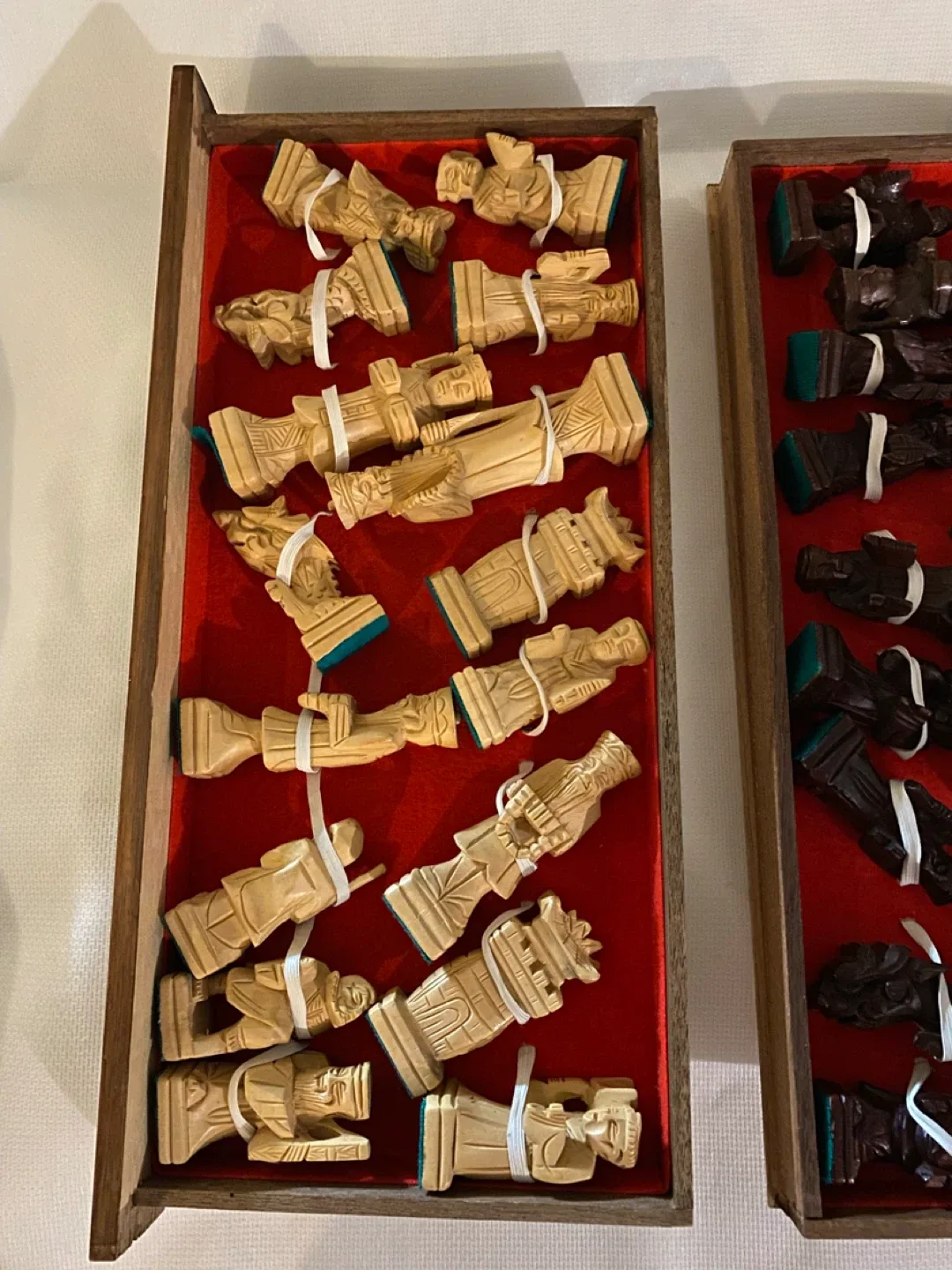 Vintage Wooden Chess Set with Carved Details image indicator(7)