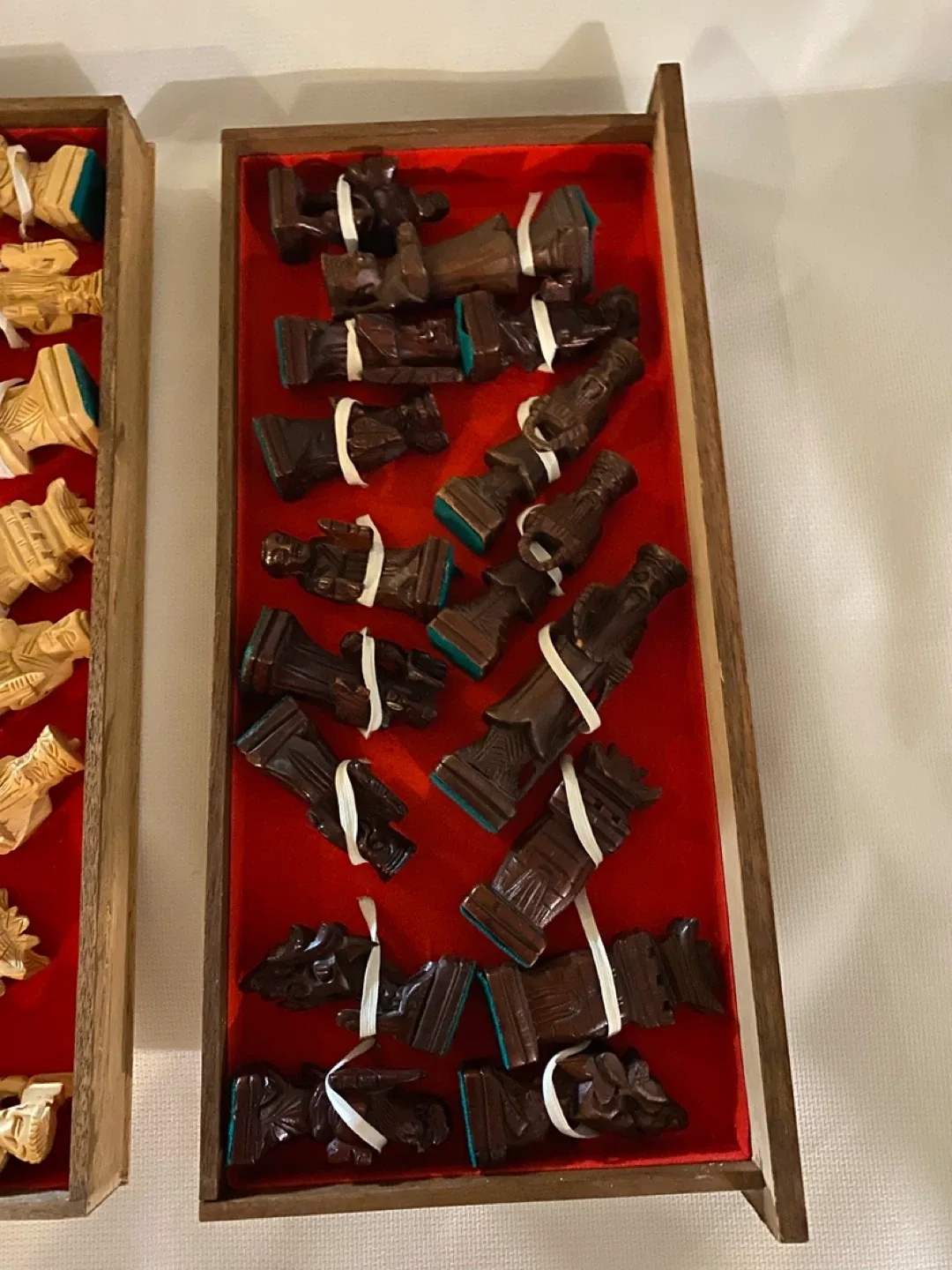 Vintage Wooden Chess Set with Carved Details image indicator(8)