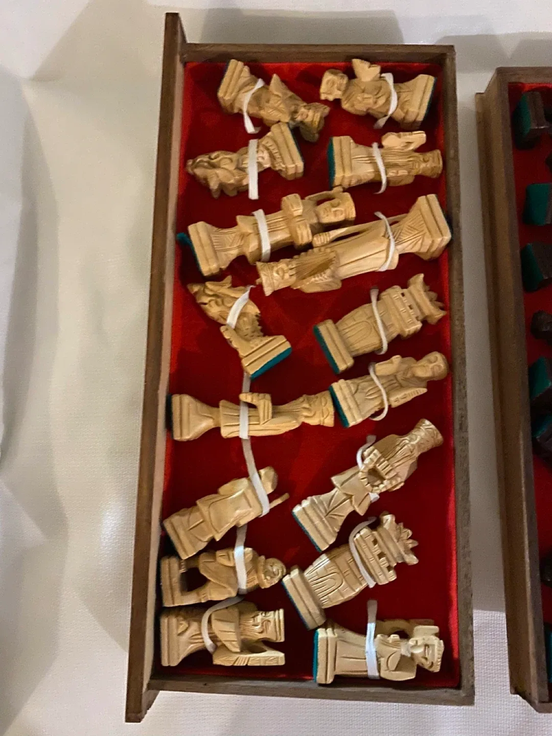 Vintage Wooden Chess Set with Carved Details image indicator(10)