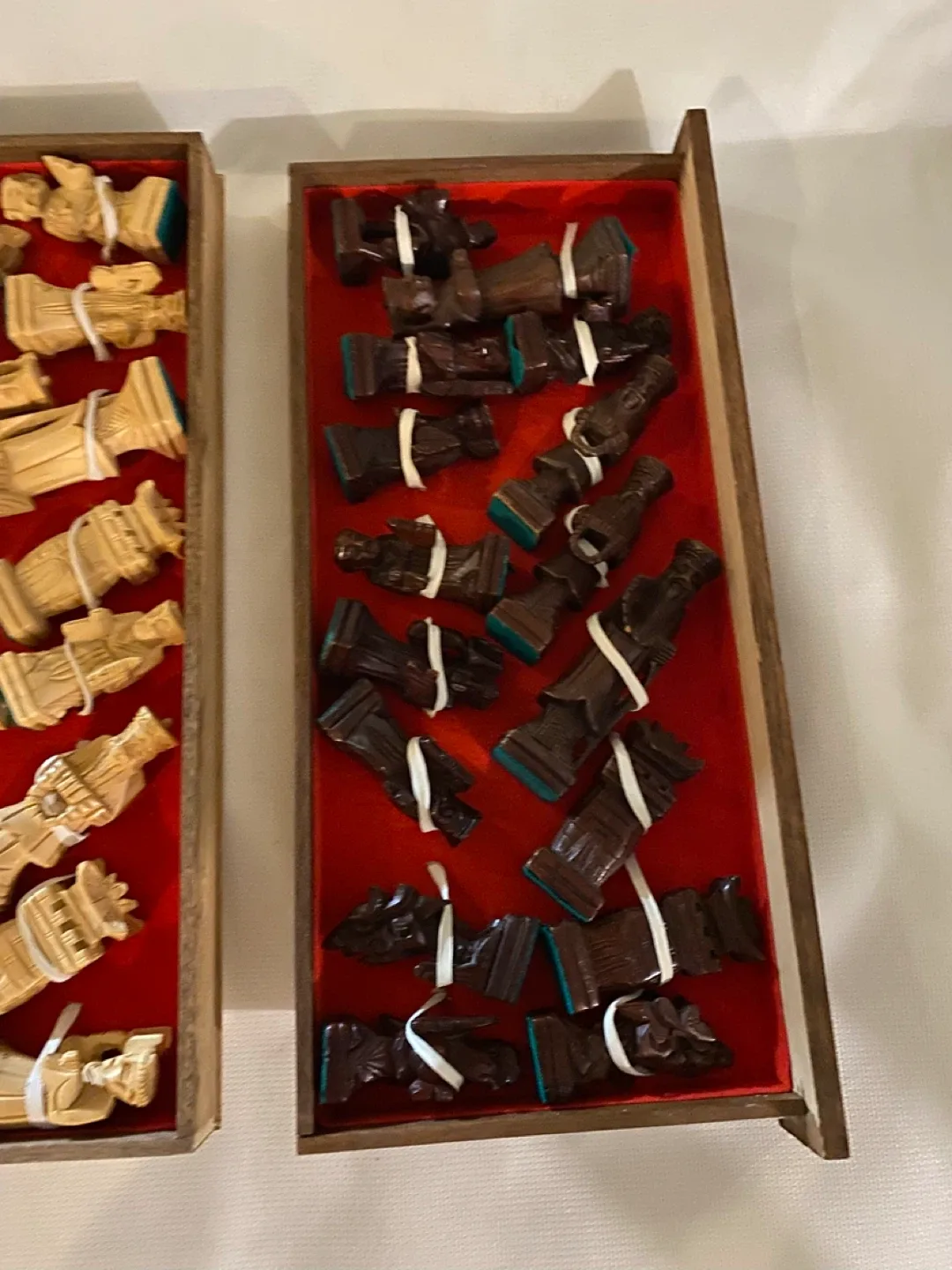 Vintage Wooden Chess Set with Carved Details image indicator(9)