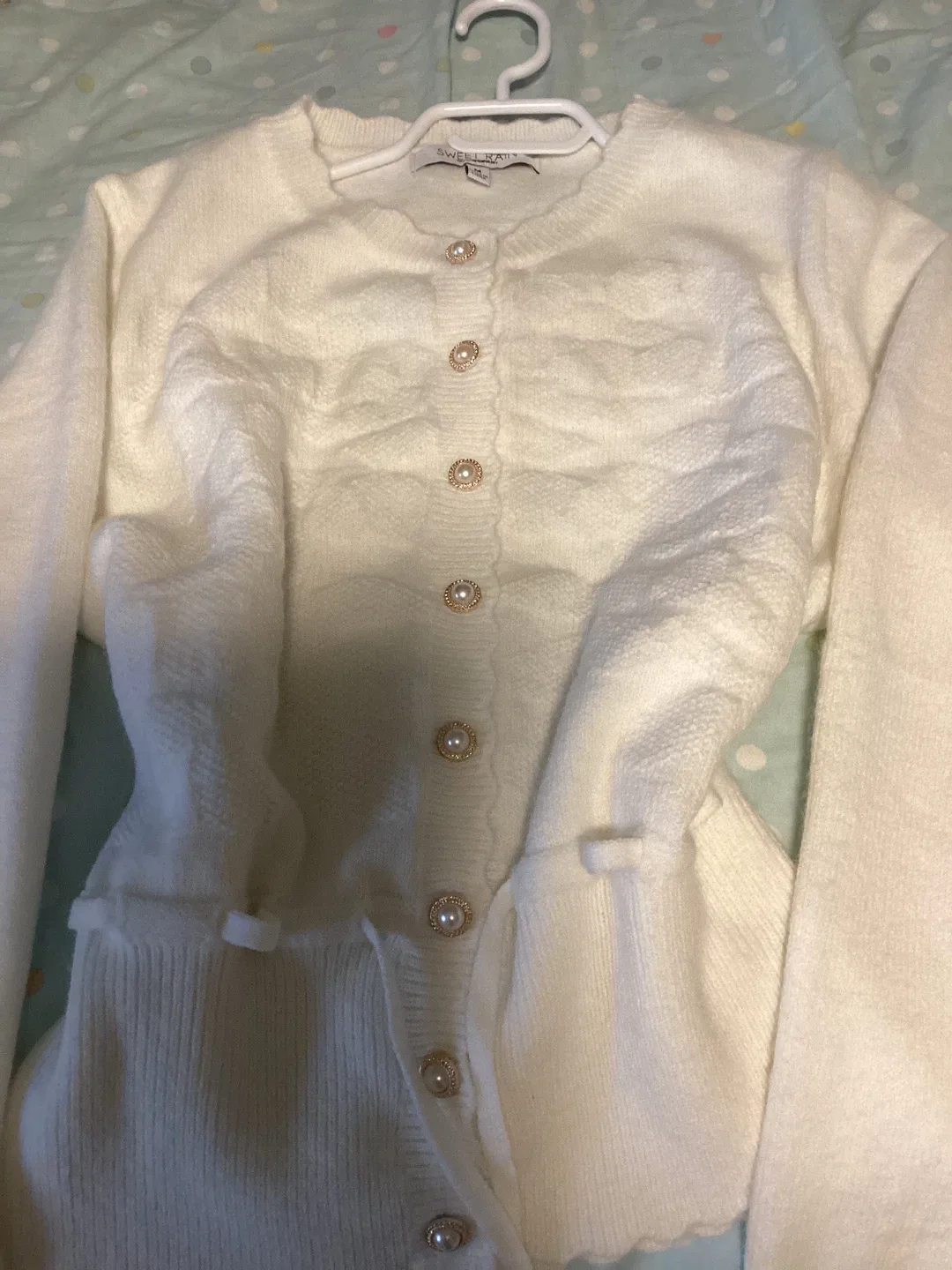 Sweet Rain Cream Cardigan - Size M thumbnail