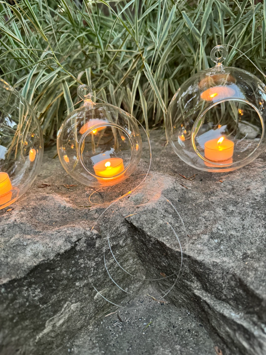 Glass Ball Hanging Candle Holder ( set of 3 - photo 2