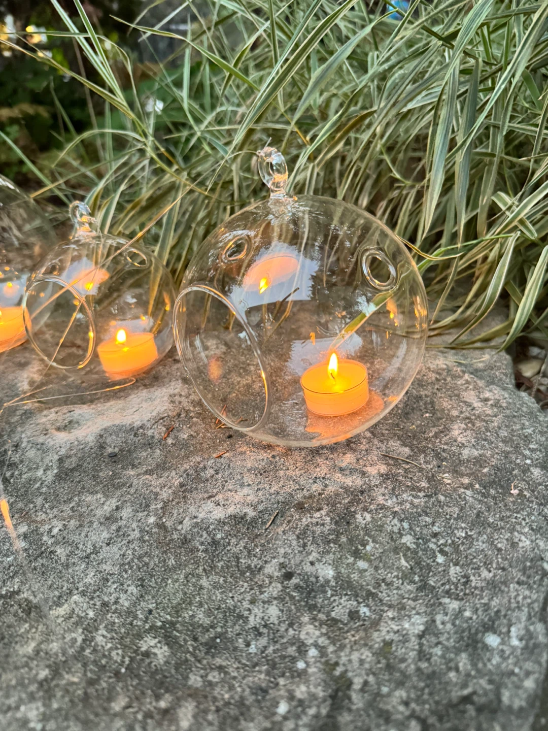 Glass Ball Hanging Candle Holder ( set of 3