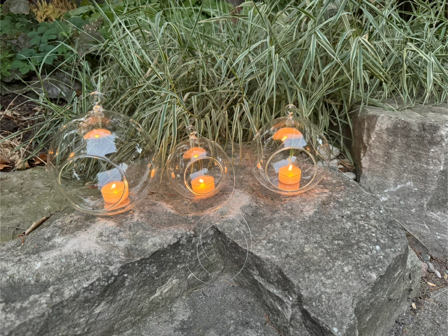 Glass Ball Hanging Candle Holder ( set of 3 - photo 3