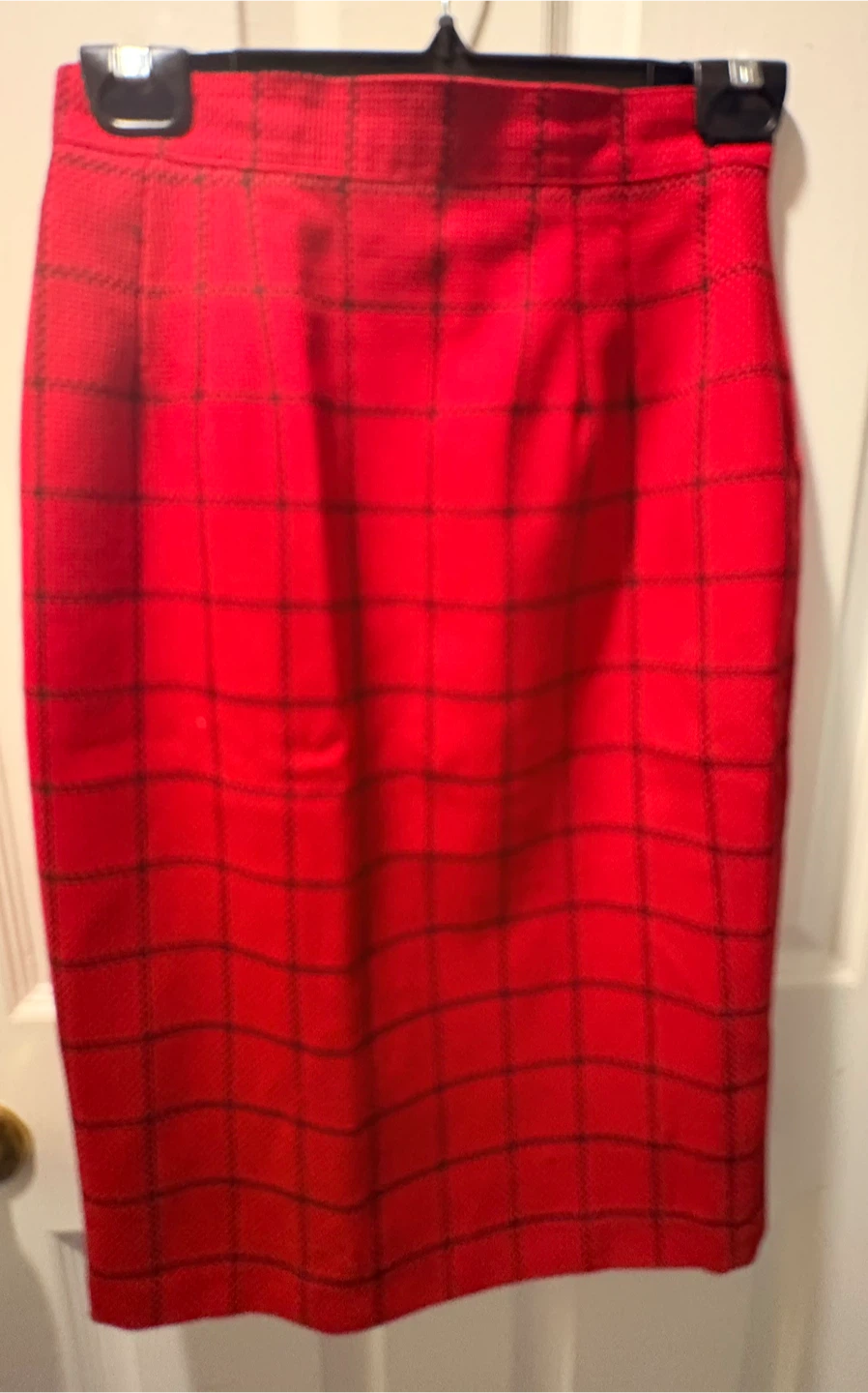 Red Plaid Pencil Skirt - photo 2