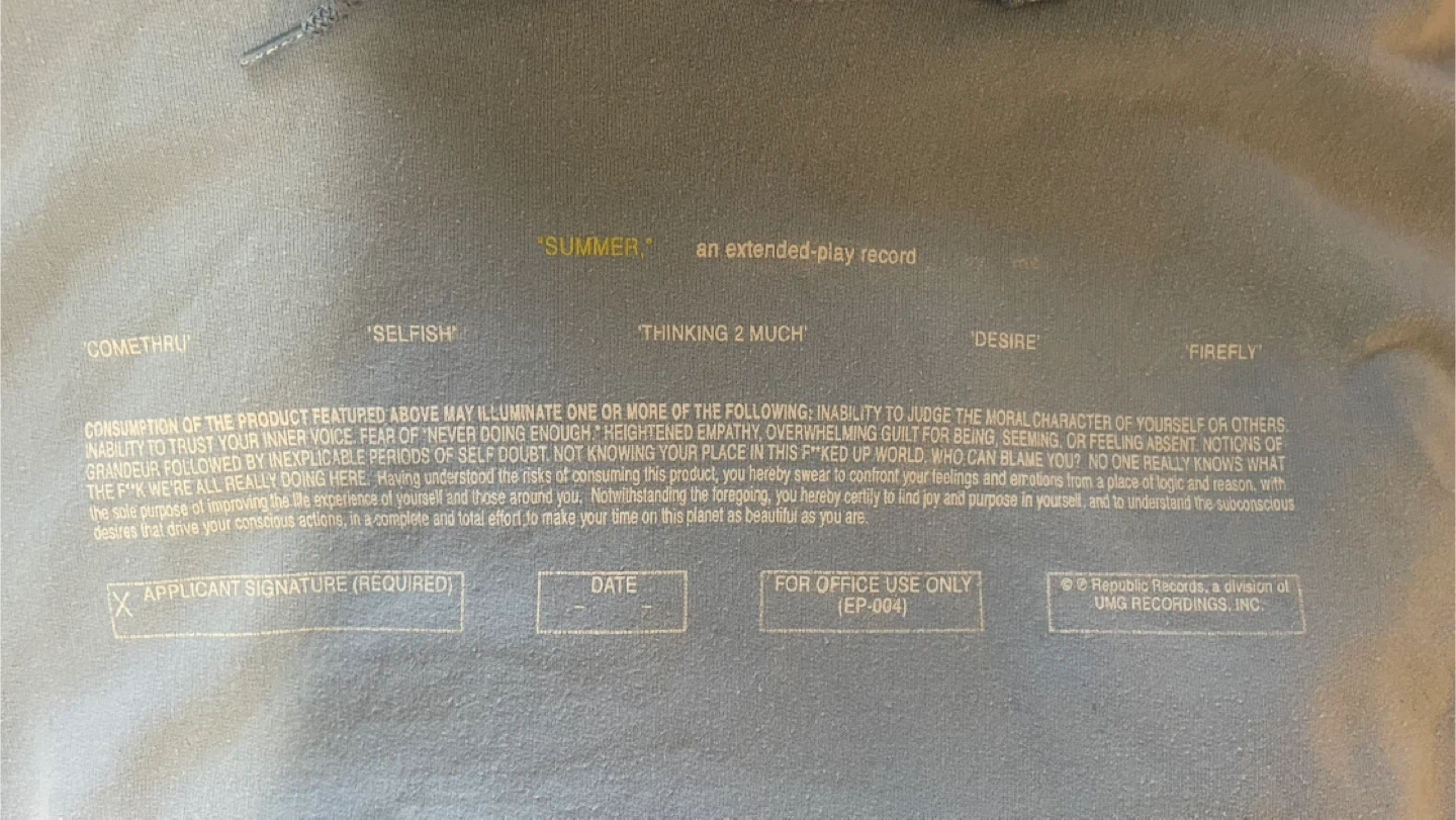 Jeremy Zucker 'Summer,' Hoodie - Size S - photo 3
