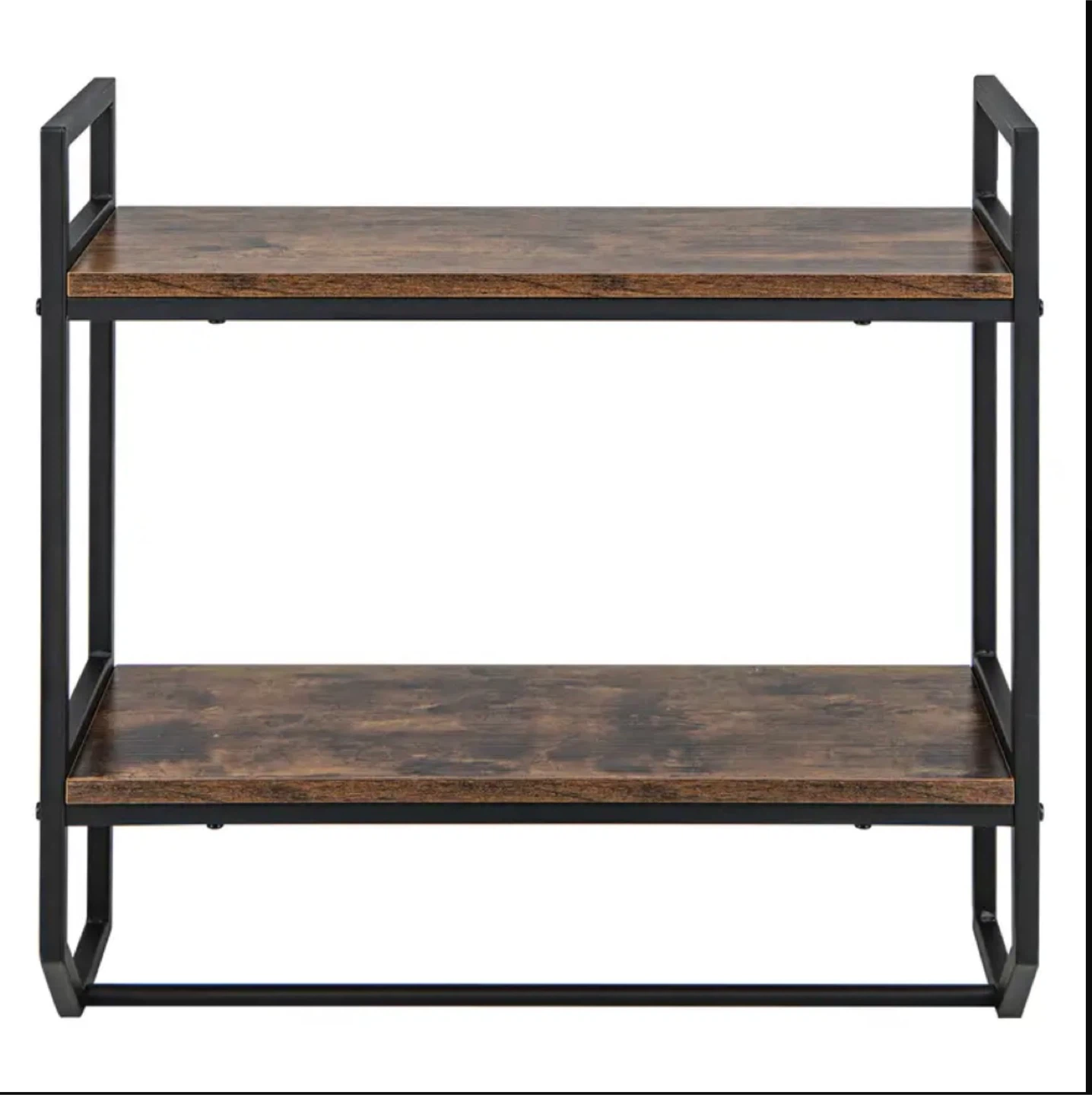 2-Tier Industrial Bathroom Shelves with Towel Bar - photo 4