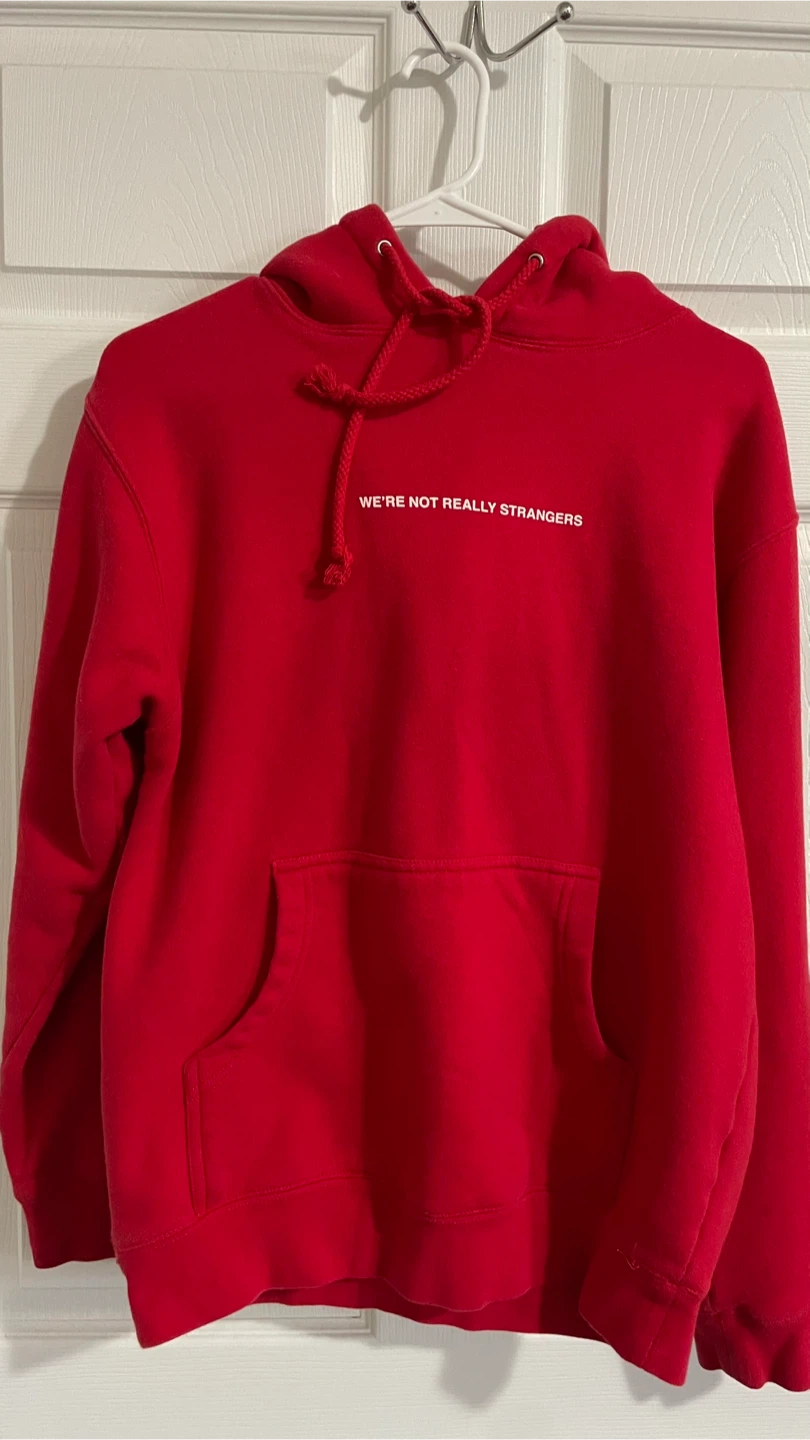 We’re Not Really Strangers Red Hoodie - Size Small
