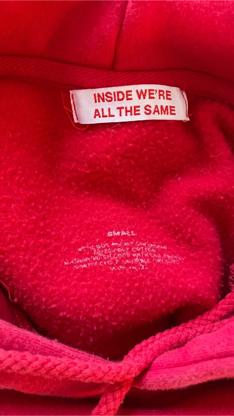 We’re Not Really Strangers Red Hoodie - Size Small image indicator(3)