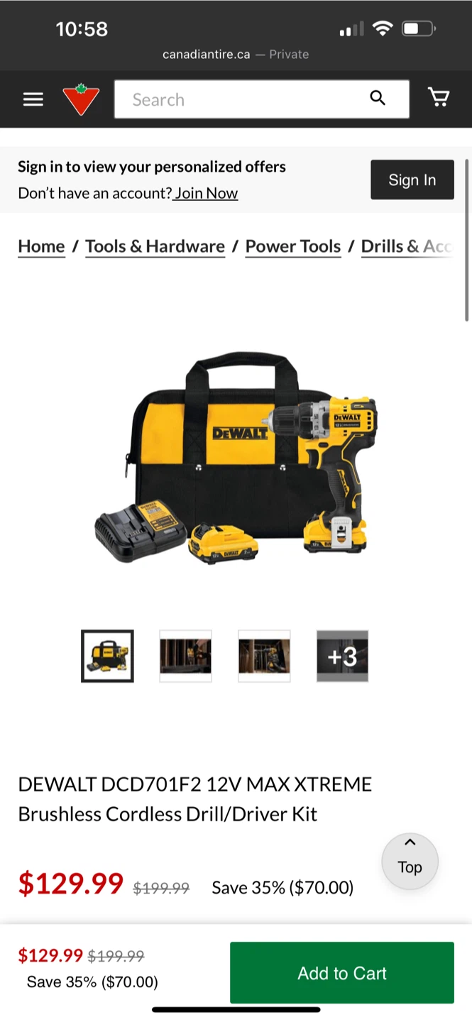 DeWalt DCD701F2 12V Cordless Drill/Driver Kit